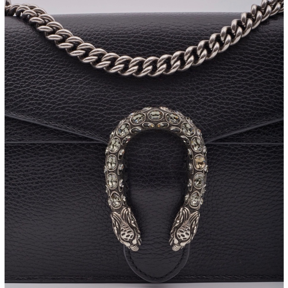 GUCCI LEATHER DIONYSUS CRYSTAL EMBELLISHED BAG - Picture 2 of 10